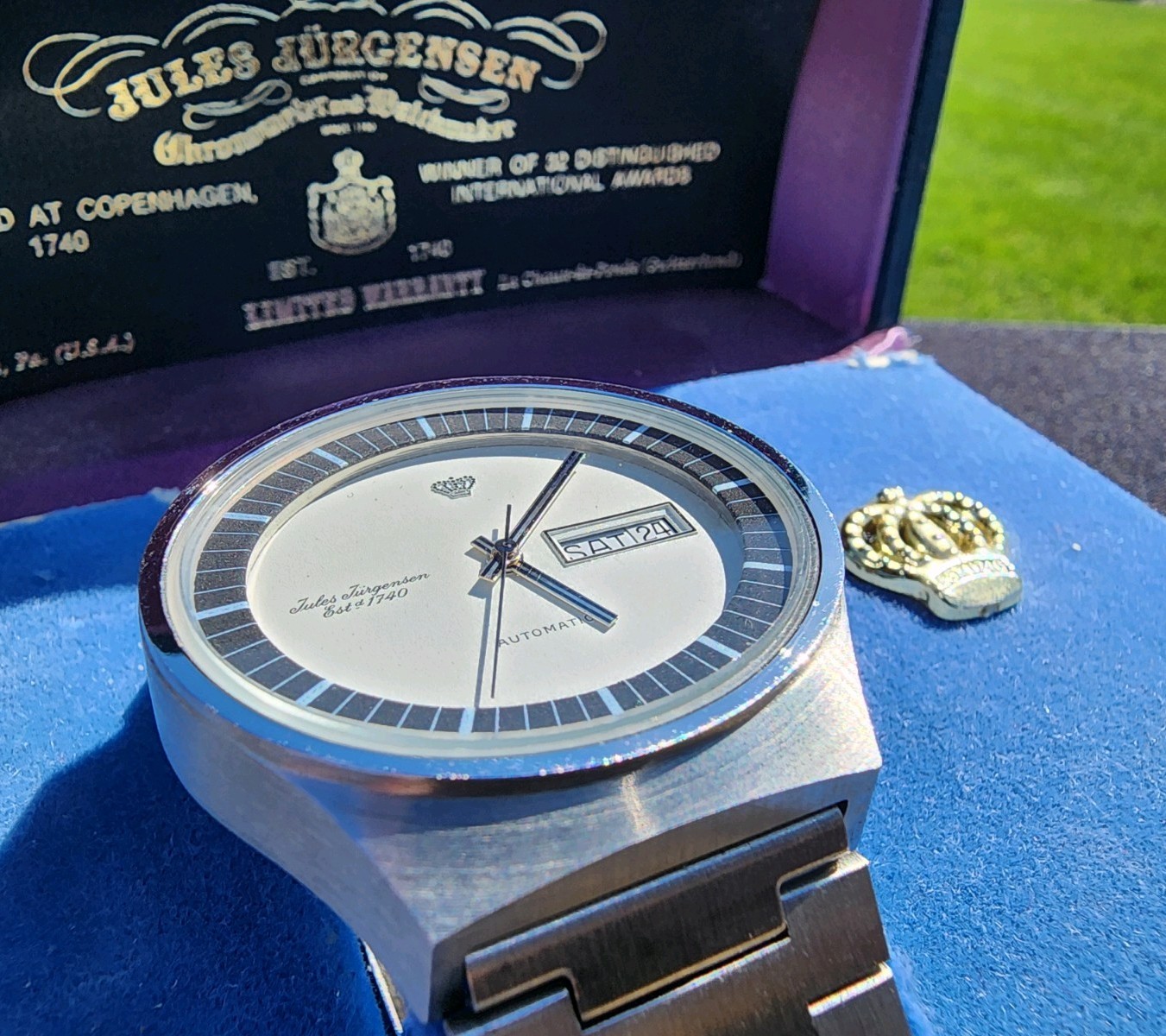 *Ultra Rare* 40mm Jules Jurgensen Automatic. Original Box And Warrenty Papers