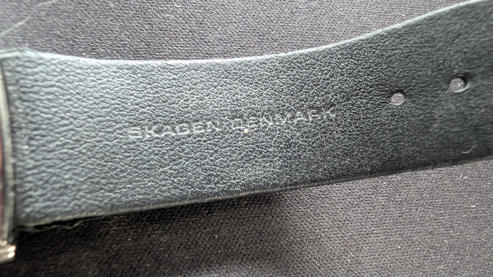 Skagen 570STLB Quartz Titanium Black MOP Leather Womens Watch