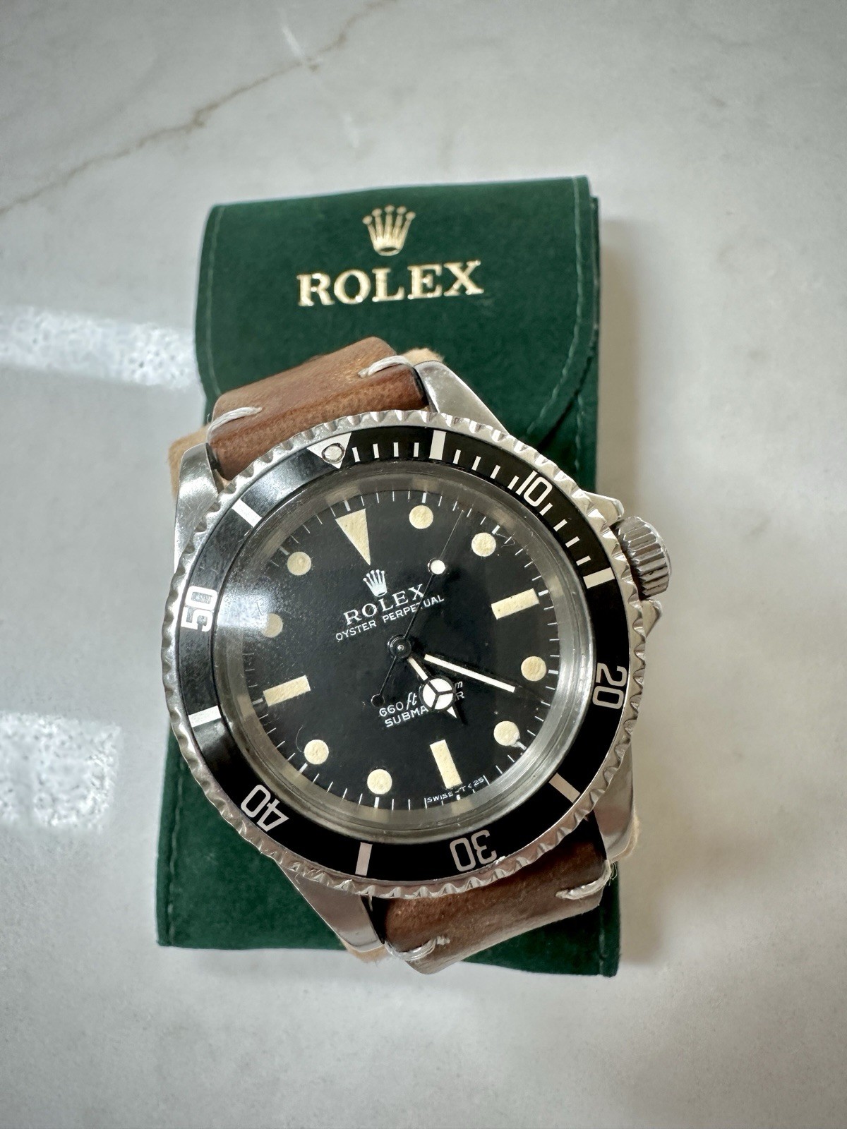 Vintage Rolex Submariner 5513 Matte Feet First Dial 40mm Steel Oyster Watch Box
