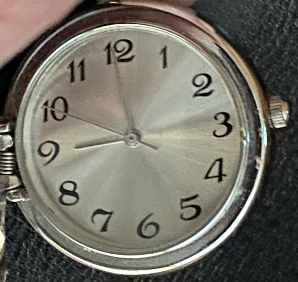 Monogram Flip Cover Clip-on Watch, Pink & Silvertone – Needs Battery