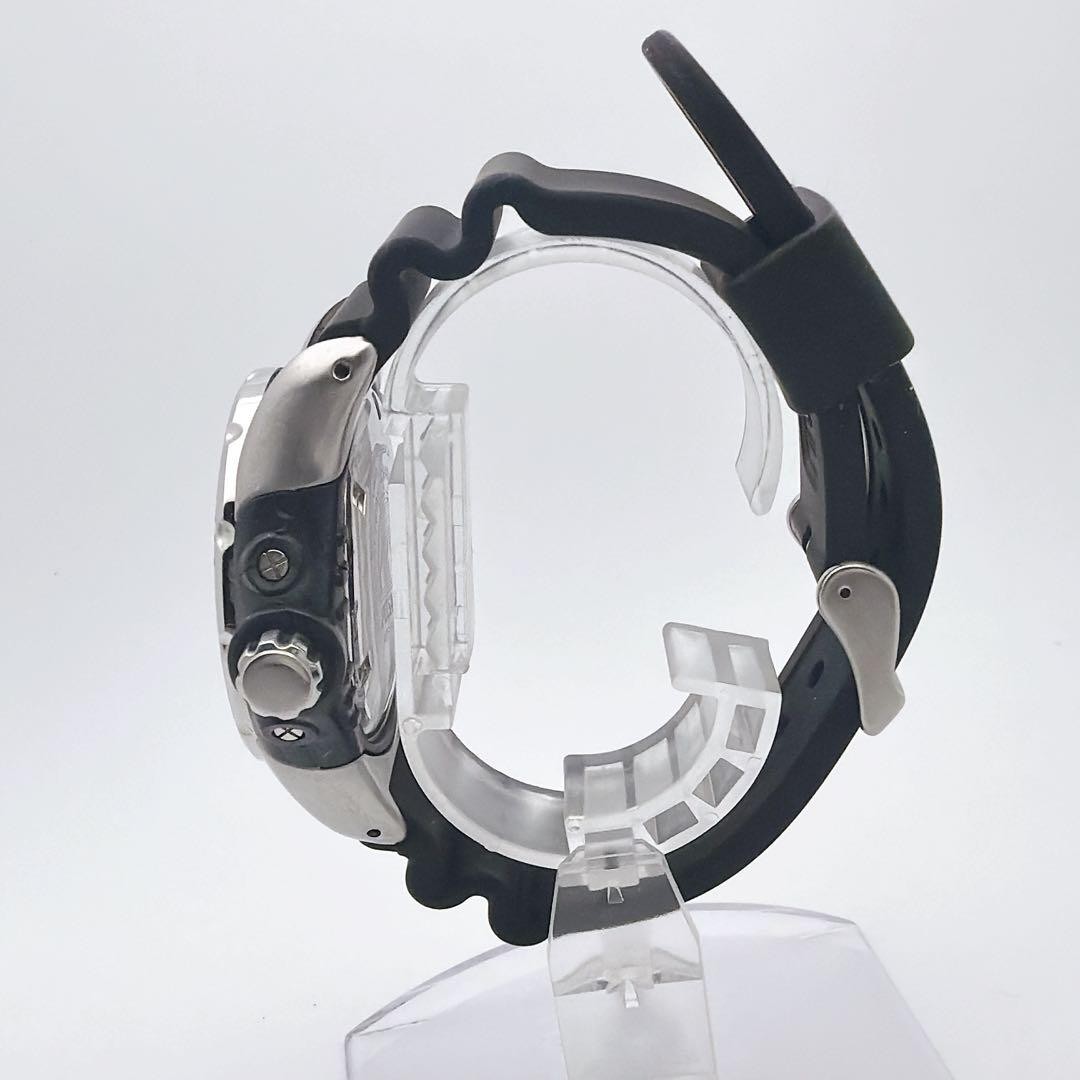 SEIKO Plusar Scuba Diver Watch Date Silver Black Used Japan