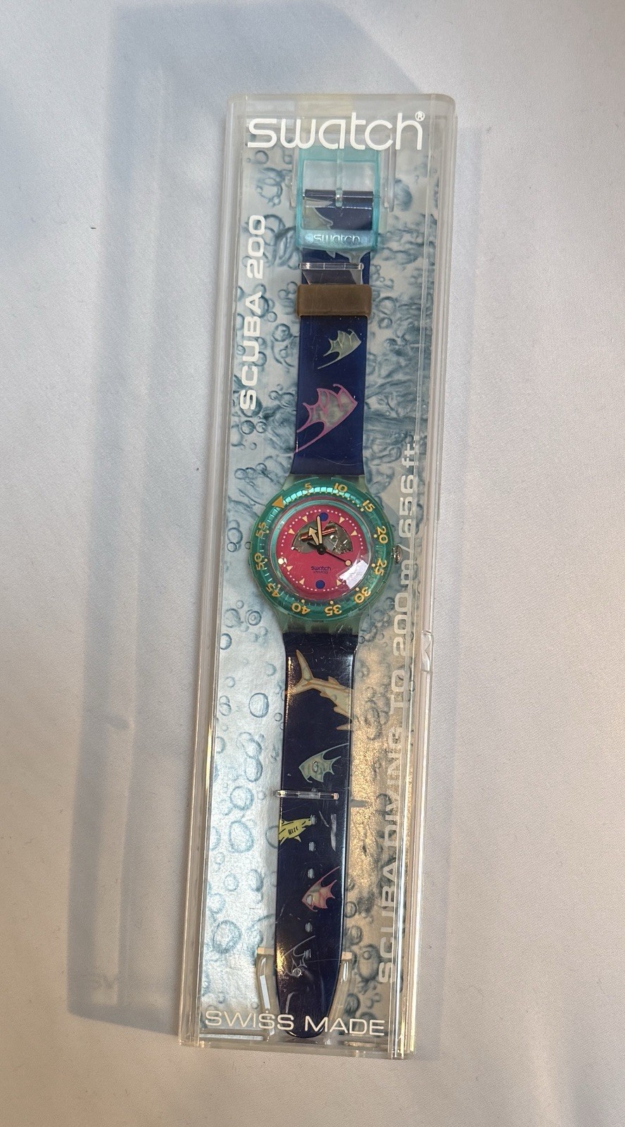 SWATCH WATCH Happy Fish Scuba SDN101 1991 New w/ Box and Papers (visible coil)