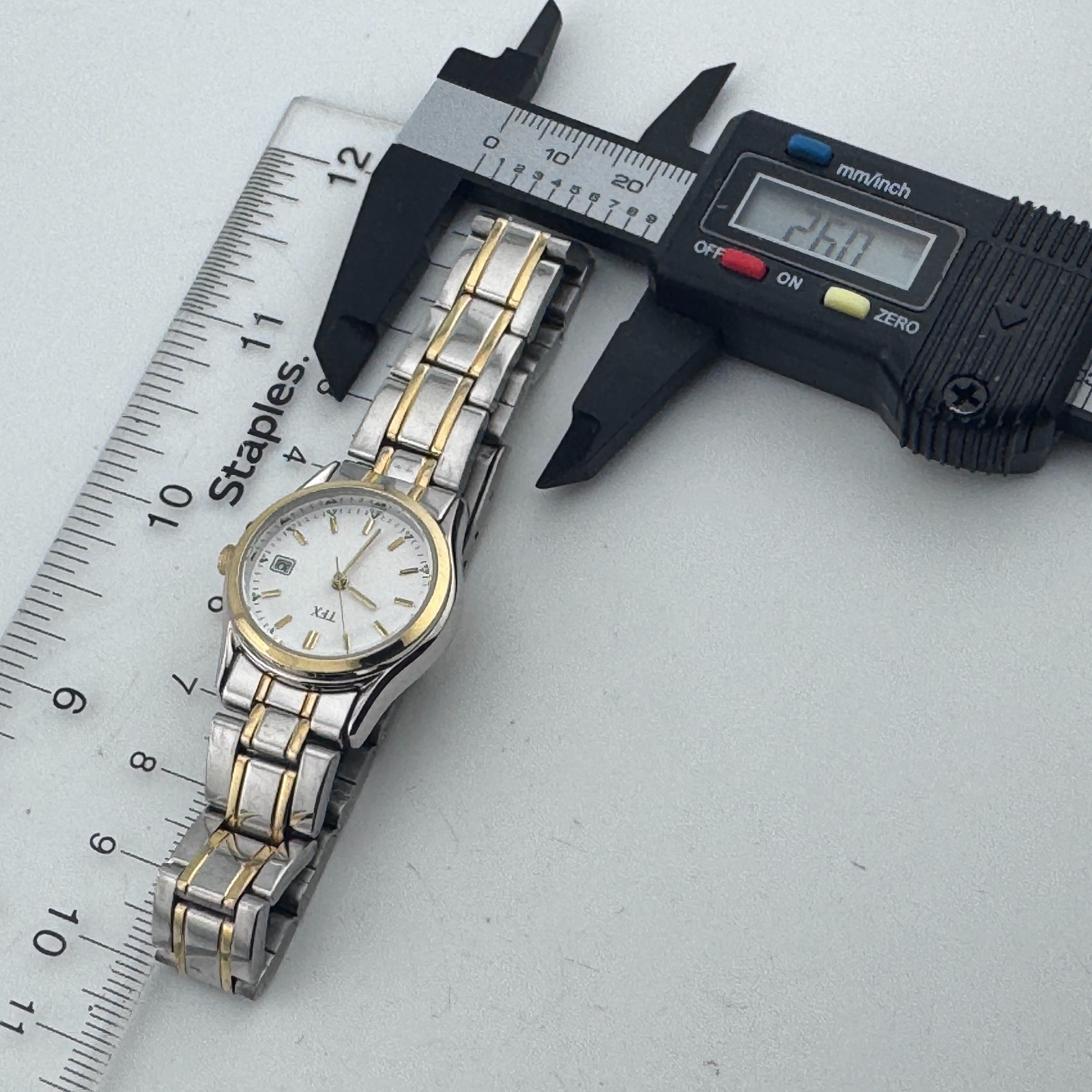 TFX by Bulova Quartz Watch 38M100 Women Dual Tone Date Analog New Battery