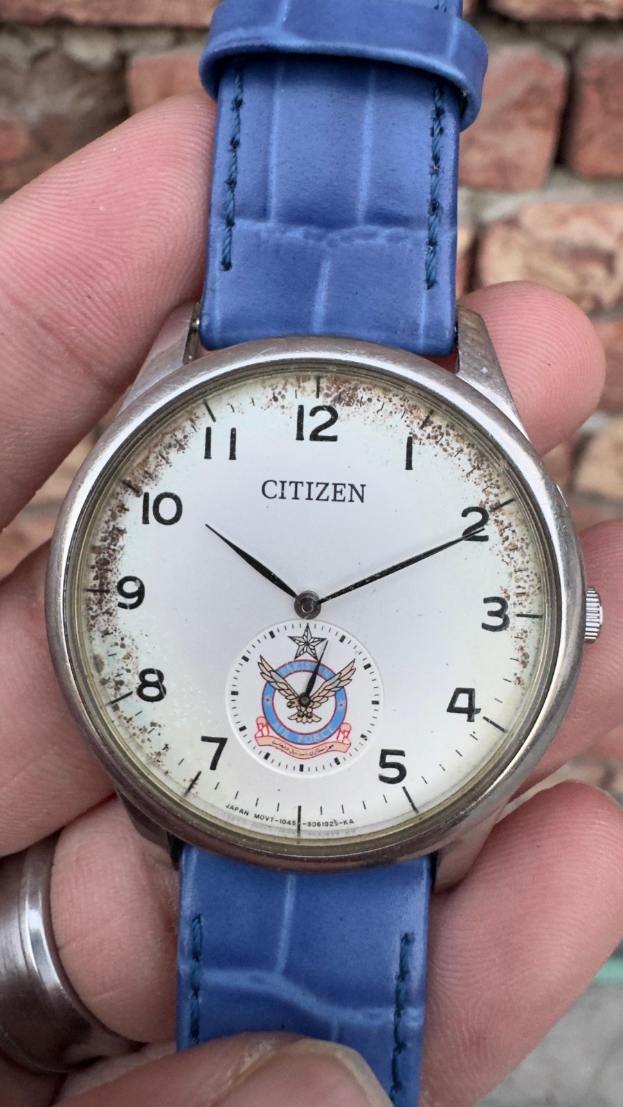 Vintage Citizen Quartz PAF Pakistan Air Force Side Second Watch 1045-S003938HSW