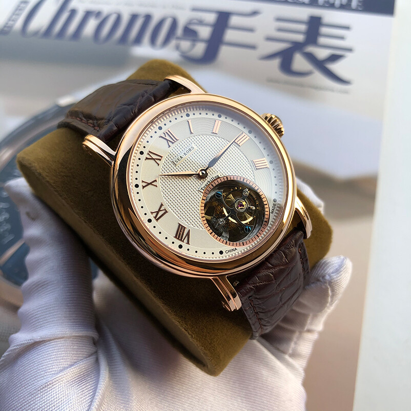 Sugess Seakors Genuine Tourbillon Seagull ST8000 Mechanical Mens Watch SE8000GW