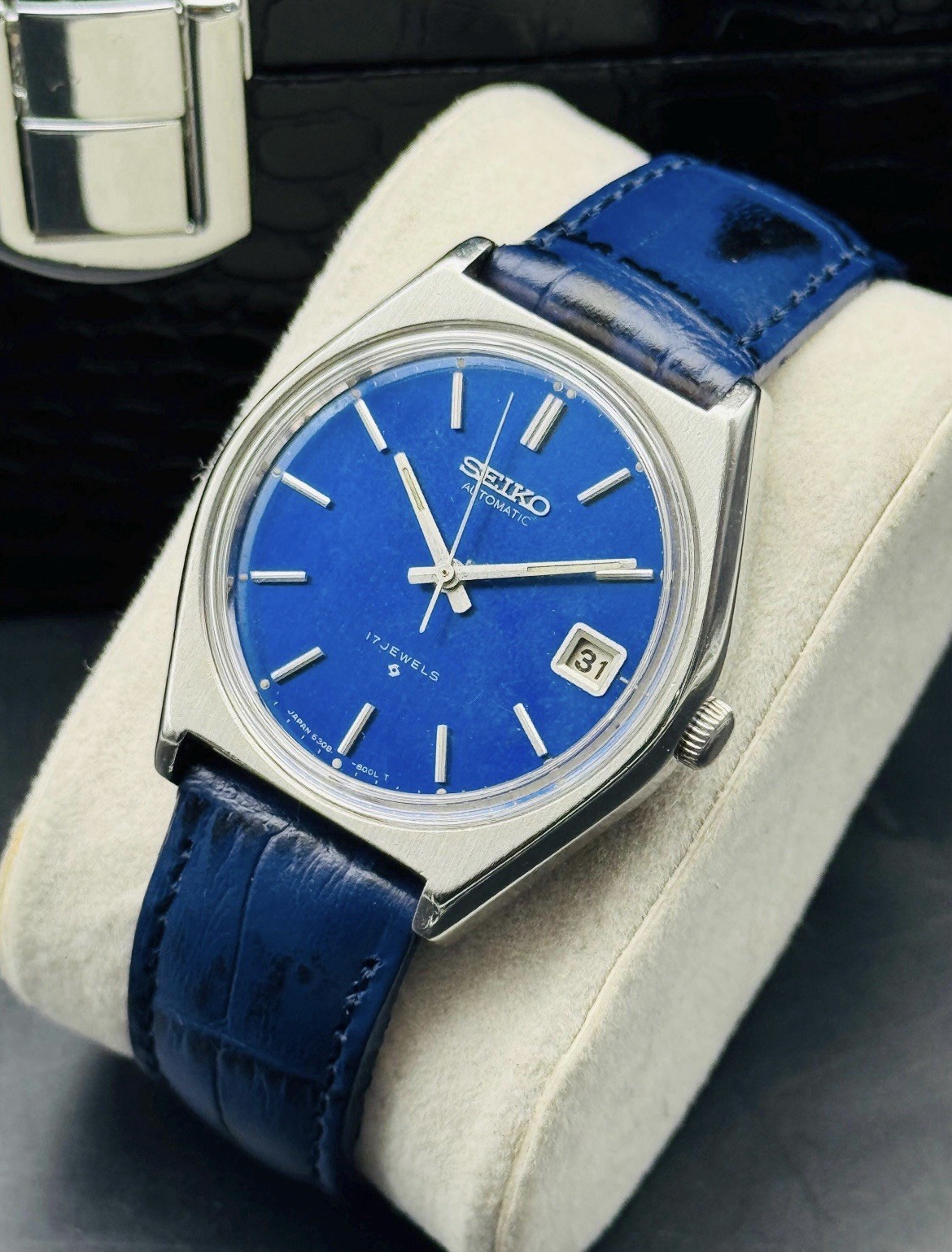 Vintage Seiko 5 Men’s Automatic / 6308-8000 / Blue Genuine Leather Band