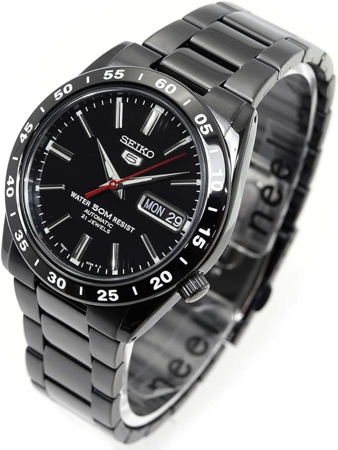 SEIKO 5 SNKE03K1 Automatic Black Dial Stainless Steel Men’s Watch Day Date NEW