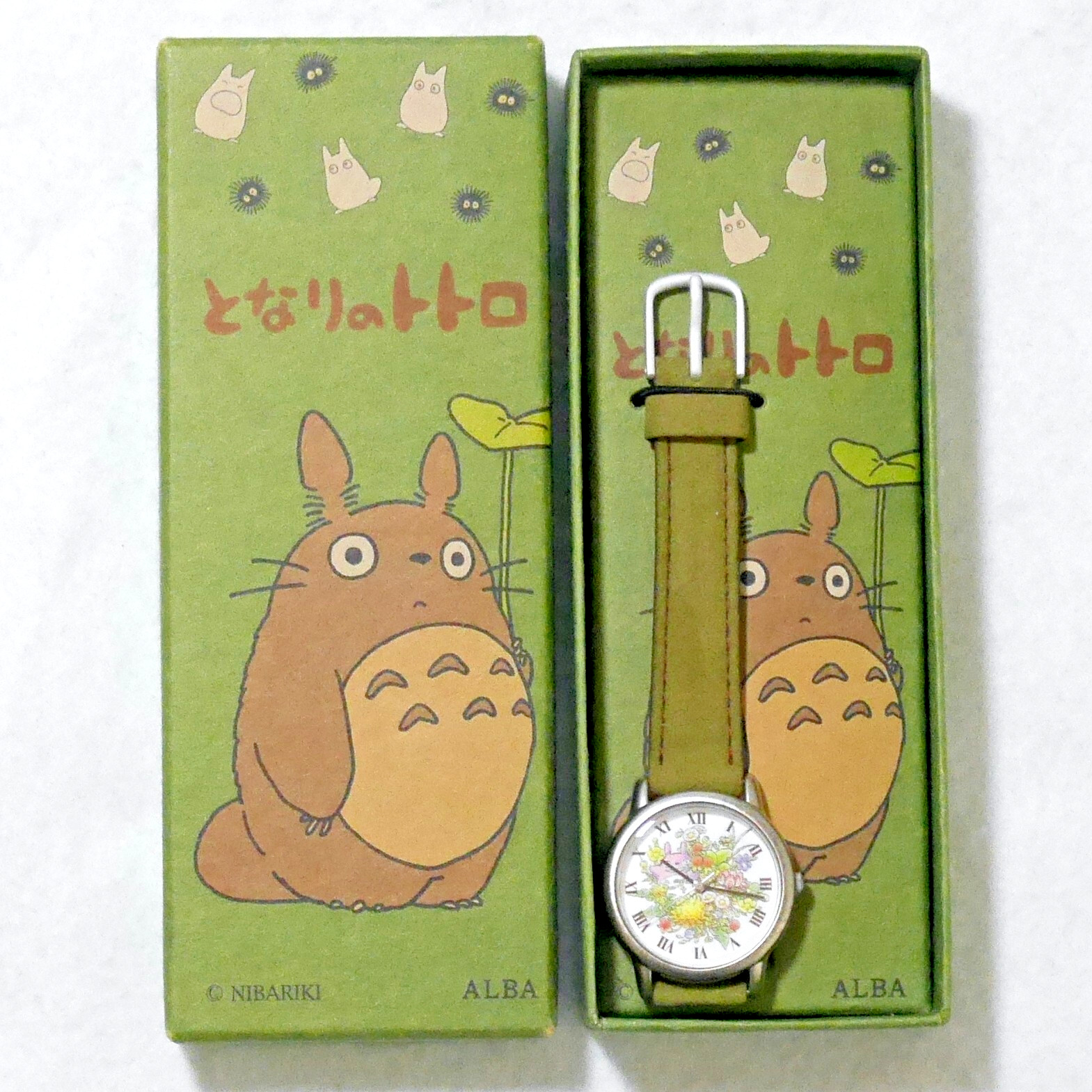SEIKO ALBA Ghibli My Neighbor Totoro Watch ACBS551 Khaki Leather Original Box