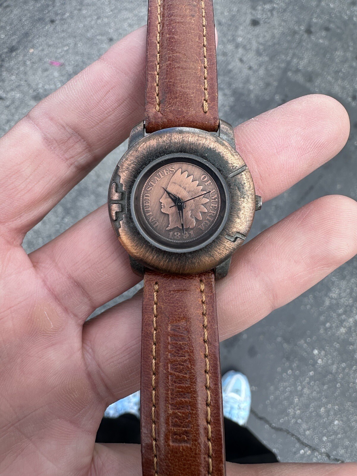 Vintage 1891 Indian Head Coin Men’s Wristwatch