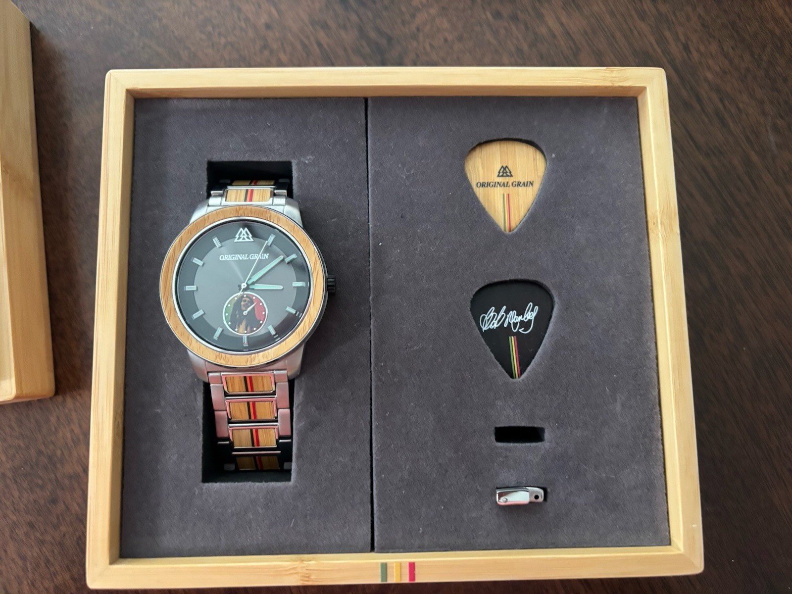 Original Grain «One Love» Ltd. Edition Bob Marley Bamboo 46mm Watch- NIB