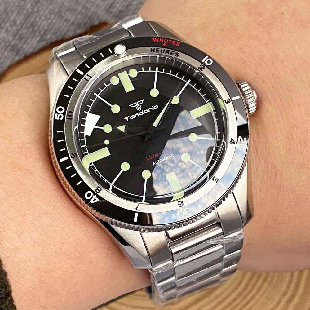 Tandorio Retro 40mm Sapphire Automatic NH35 Miyota8215 Men Mechanical Watch Lume