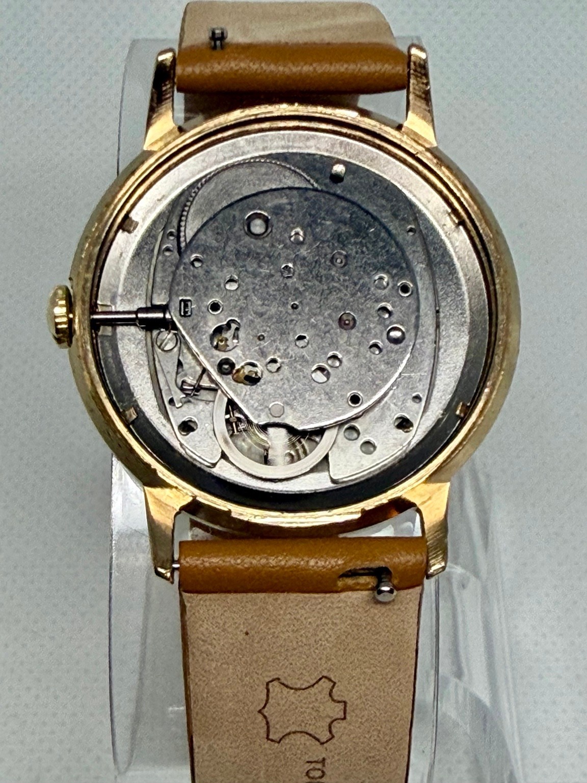 Vintage 1967 Timex Marlin Mechanical Watch Gold Tone 32mm Cleaned Lubed