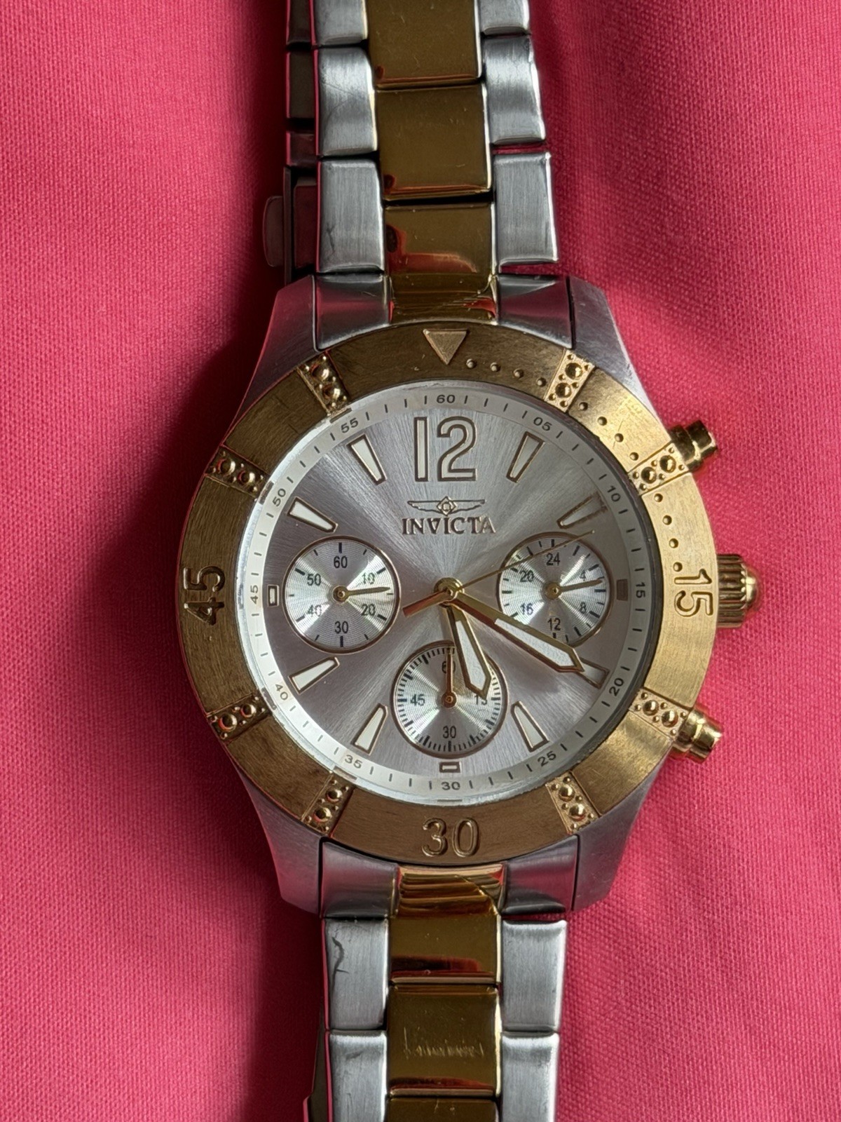 Invicta Angel Chronograph Quartz Watch Stainless Steel & Crystal #22305