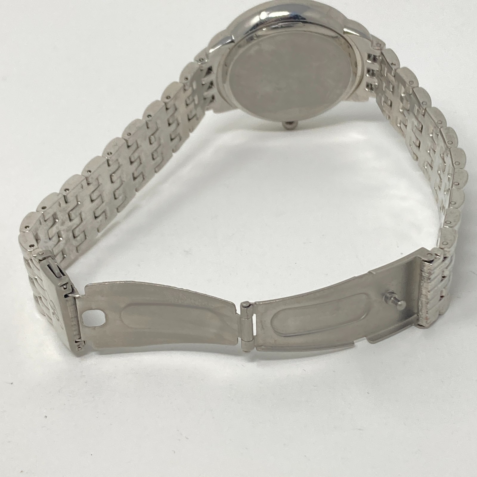 Rampage Womens Watch 36mm Floral Crystals Silver Tone Black Bling New Battery 8″