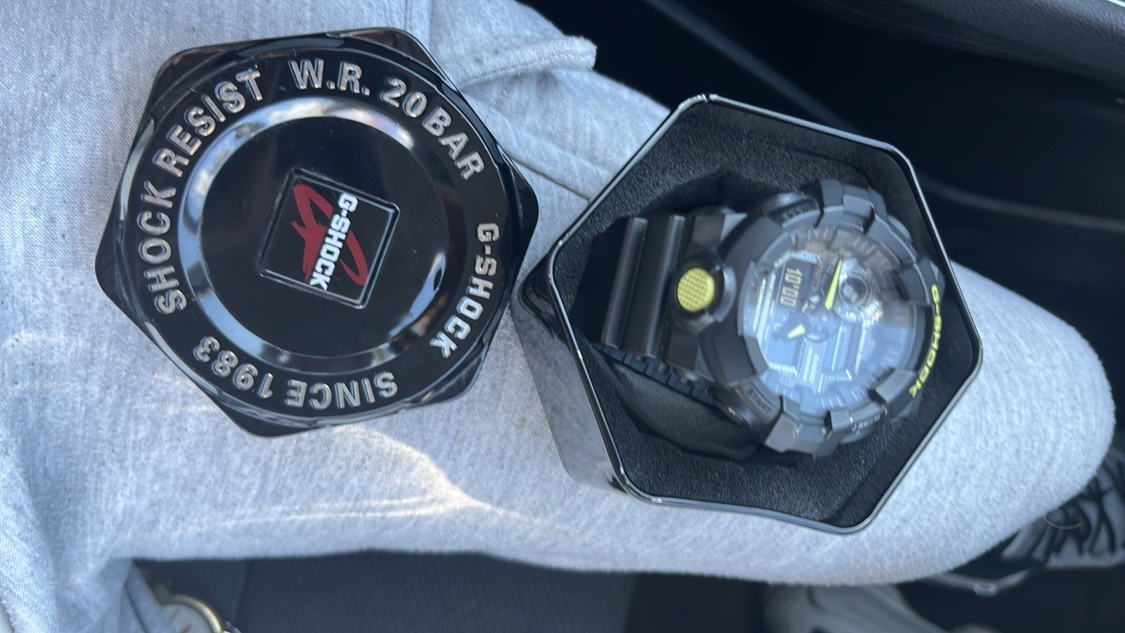 Casio G-Shock Analog/Digital Shock-Resistant 200m Black Resin w/ Tin Box