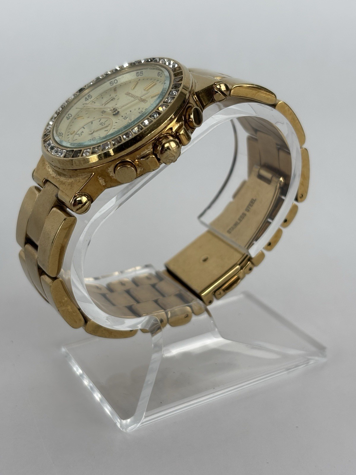 Michael Kors MK-5623 38mm Gold Tone Quartz Date Watch w/Bracelet & New Battery
