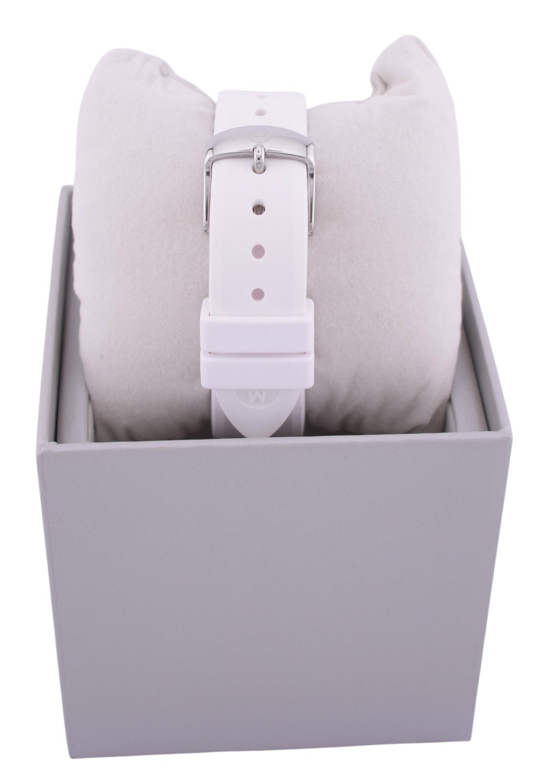 Michele Cape Silver Dial White Rubber Strap Women’s Watch MWW27E000010
