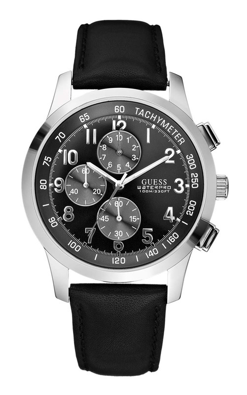 Guess W13530G1 Coastal Men’s Watch Leather Strap Black