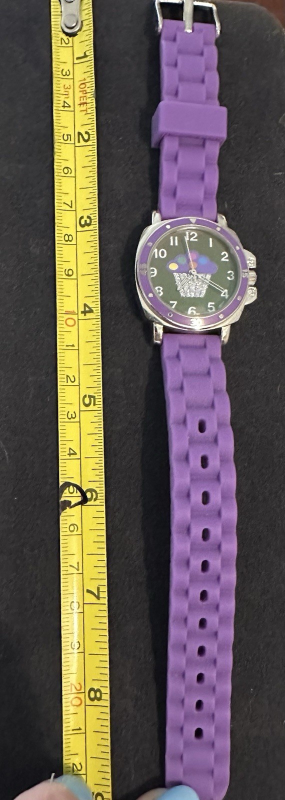 Sophie Collezio Girls Quartz Analog Cupcake Dial Watch Purple Rubber Strap