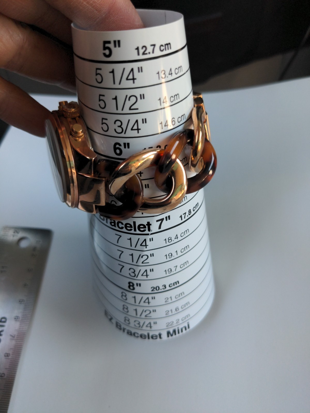 MICHAEL KORS MK4269 Chrono Rose Gold-tone Tortoise Twist Chain Link New Battery