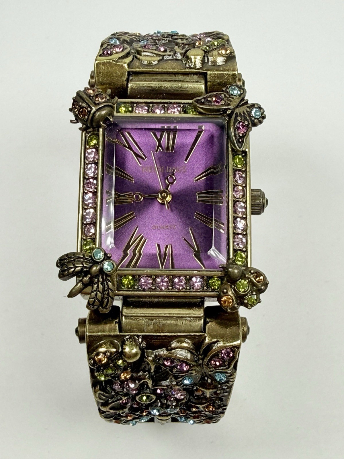 VTG Heidi Daus Rhinestone Hinged Bangle Watch B8320 New Battery