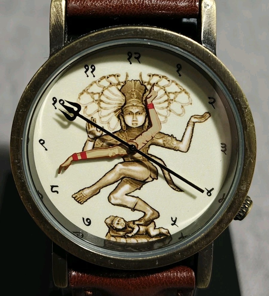 2013 Unemployed Philosophers Guild Quartz Brown Hindu God Watch. New Battery