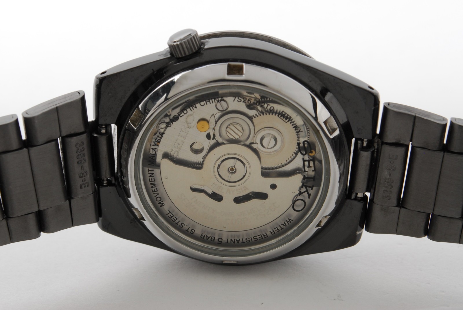 SEIKO 5 Sports 7S26-02T0 Automatic Black Dial Day/Date 37mm Near Mint from Japan