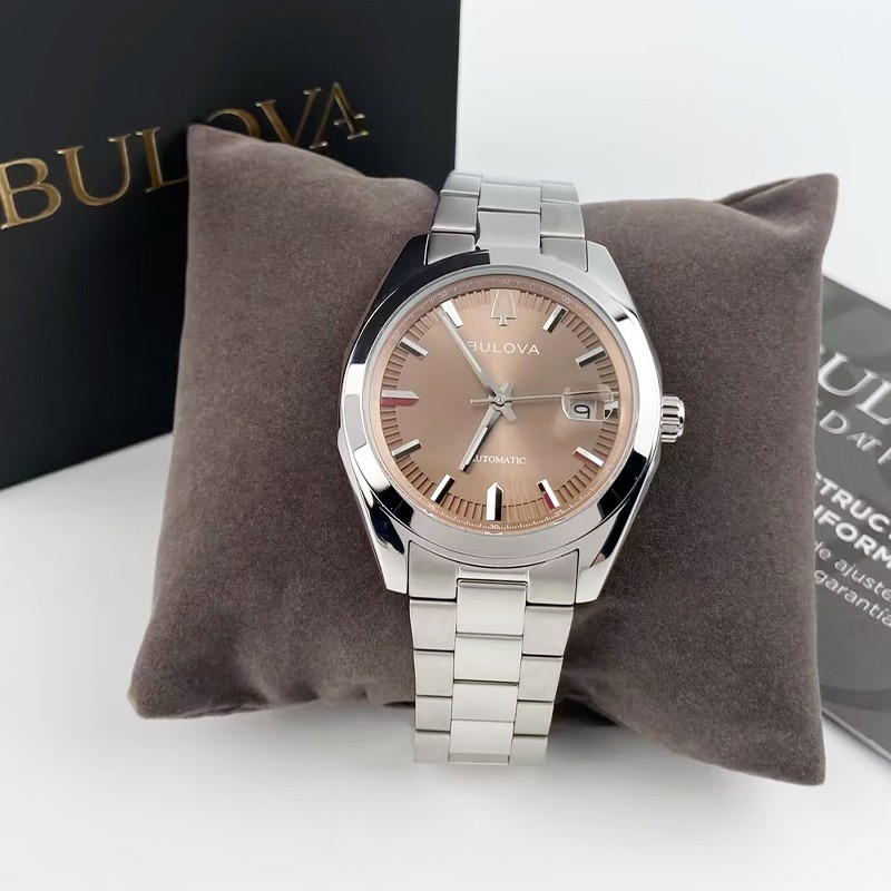 Bulova Men’s Surveyor Brown Dial Steel Automatic Watch 96B470 39MM
