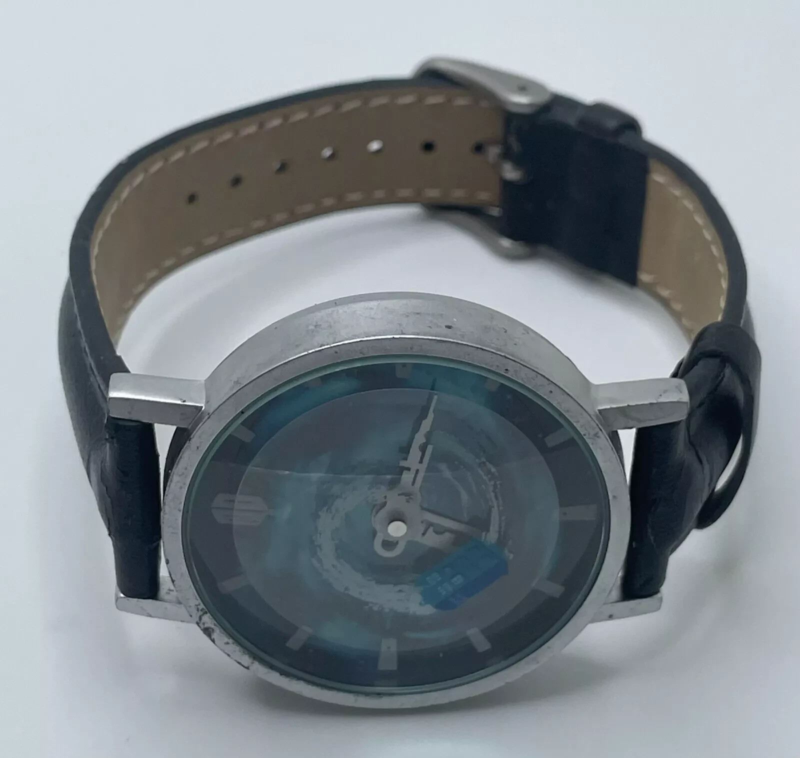 Doctor Who Watch Tempus Fugit Vintage Quartz Analog Silver Tone Case Black Band