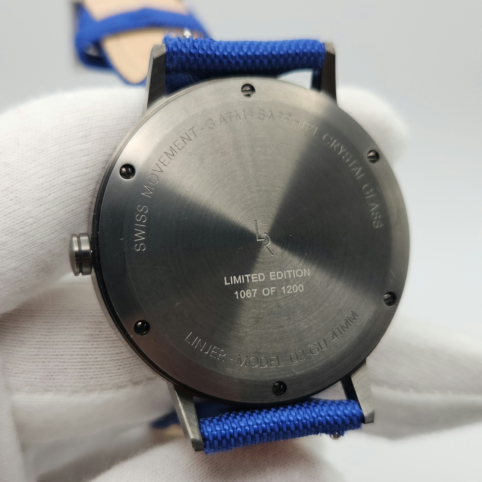Linjer 02-GU Men’s 41mm Quartz Watch w/ Blue Strap