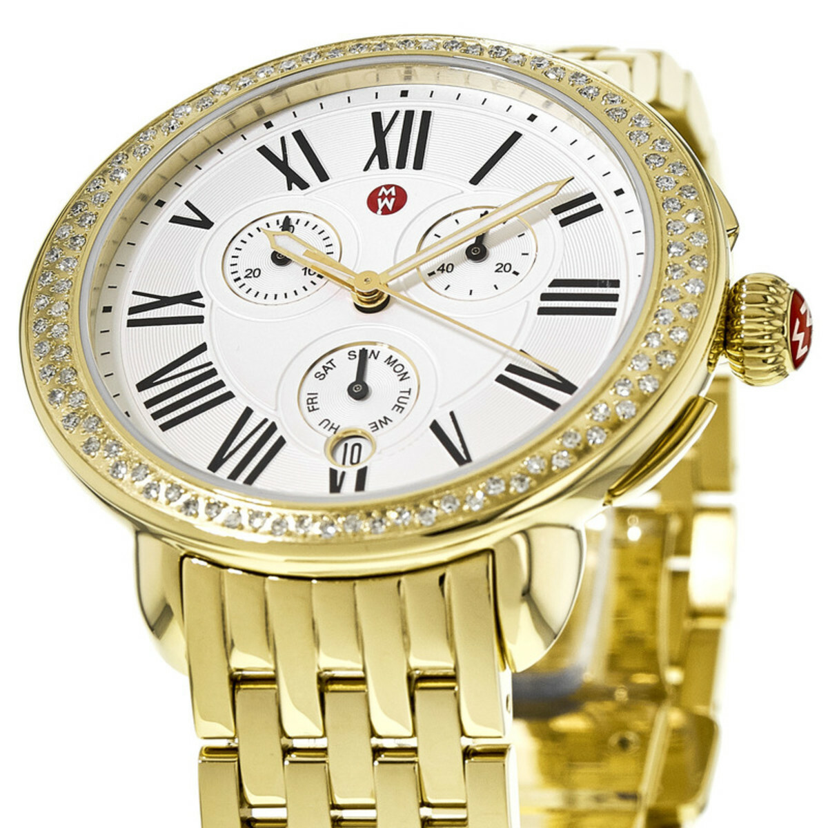 Michele Serein Diamond Gold Tone Chronograph Lady’s Watch MWW21A000011