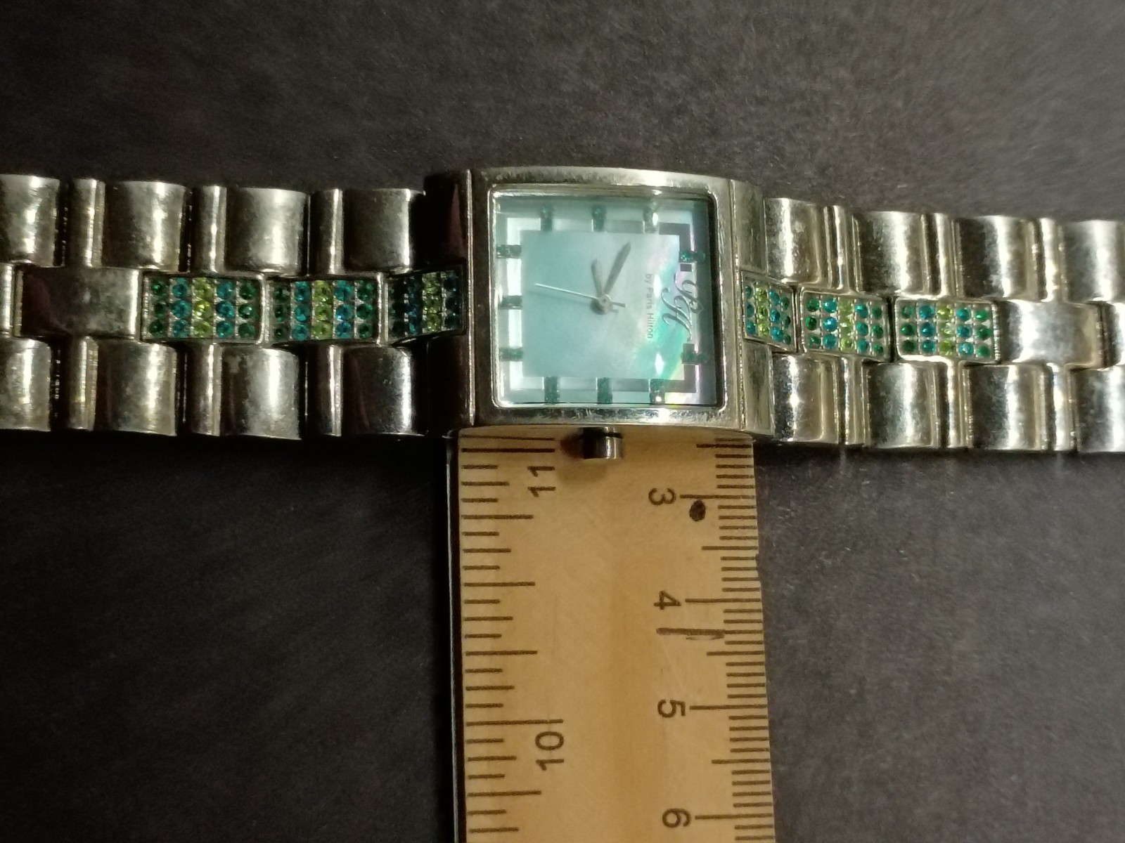 PH By Paris Hilton Bracelet Watch Iridescent Blue Green Oyster Dial New Battery
