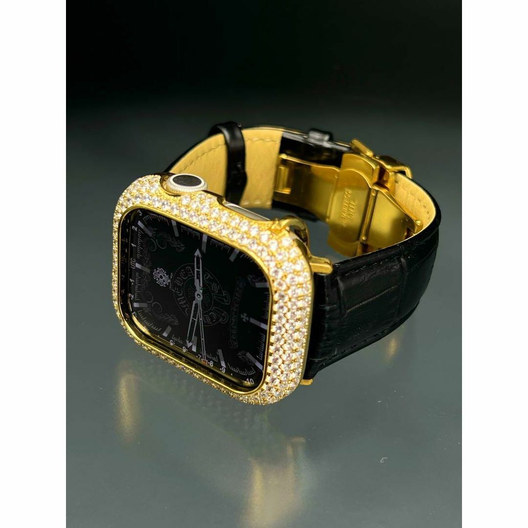 Apple Watch CZ Diamond Cubic Zirconia Case Genuine Leather Belt