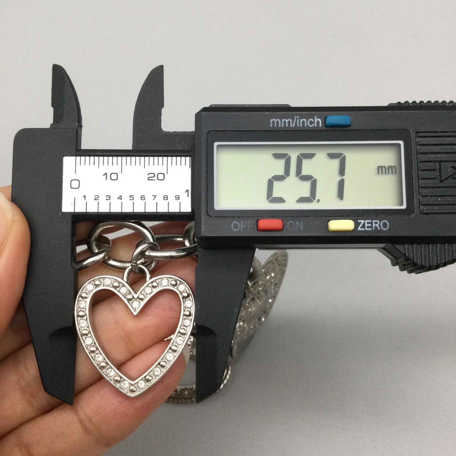 Heart Womens Watch 26mm Heart Shape Dial Silver Tone Charm Bracelet 8.25″