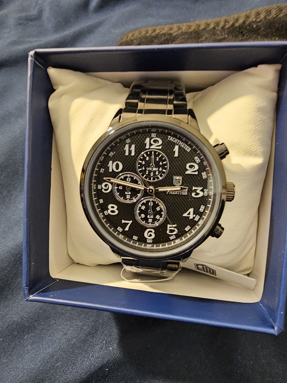 Montres Prestige 44MM MPW-0322 Mens Watch Black NIB