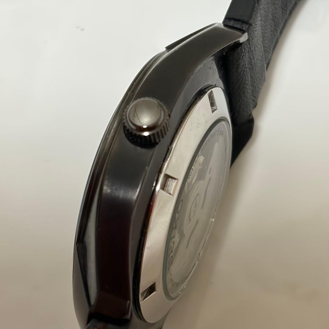 SEIKO SNKN45K1 Recraft Automatic Watch Transparent Back Genuine Leather Strap Bl