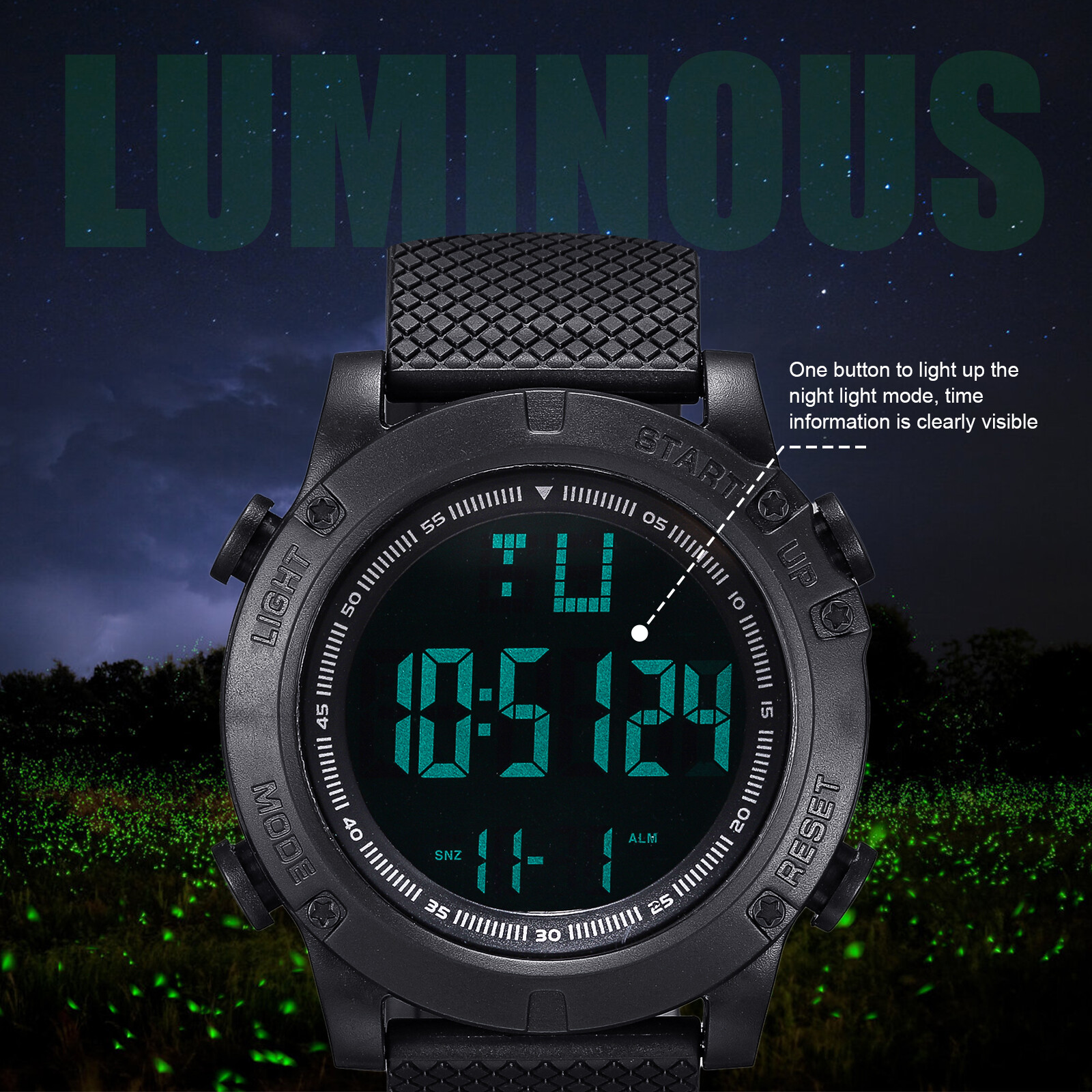 Men Digital Sports Watch Military Tactical LED Backlight Wristwatch Waterproof