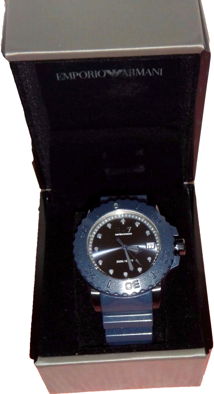 EMPORIO ARMANI Men’s Sportivo Blue S/Steel Watch AR6083 Blue Dial 46mm WR 20 ATM