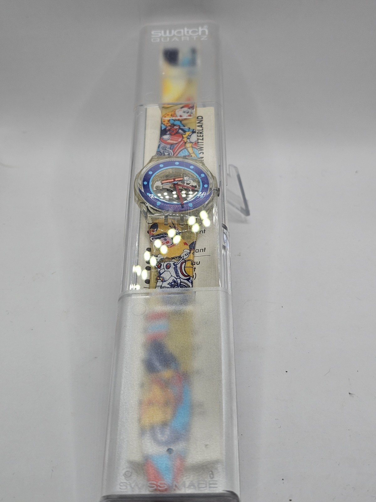 Vintage & Rare 1993 Swatch Watch Circus Clowns Riding Motorcycles GK155
