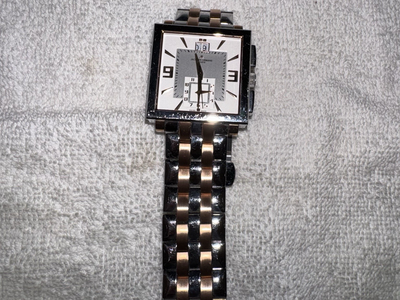 Jacques Lemans Geneve Men’s Quartz Two-Tone Steel Bracelet Date 50m Watch