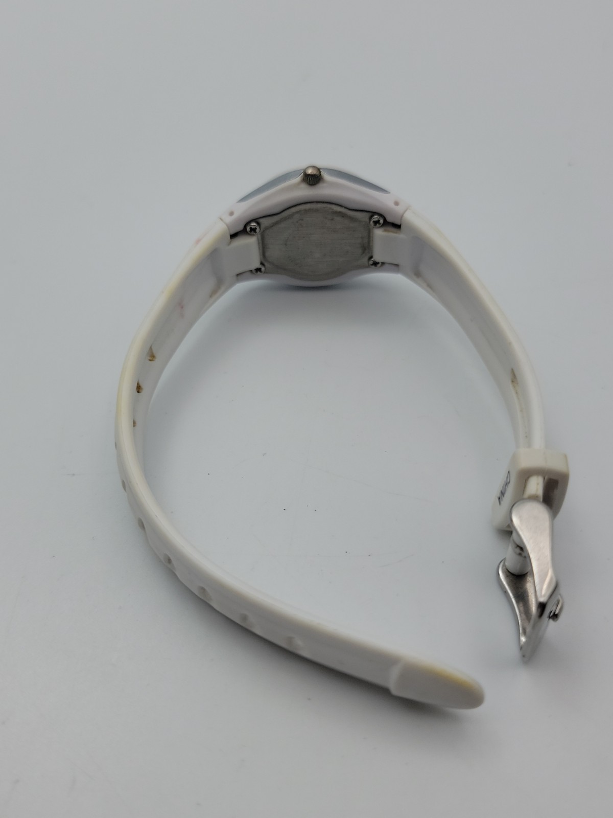 Xhilaration Women Watch 25mm White Plastic Band 4.5″-7″, Runs*
