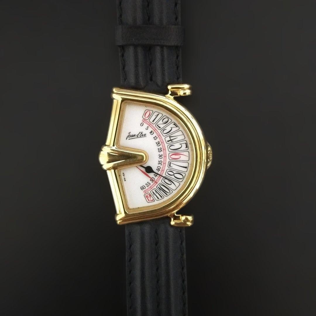Jean d’Eve Sectra Retrograde Quartz Watch Rare Swiss Vintage Unisex Gold Tone