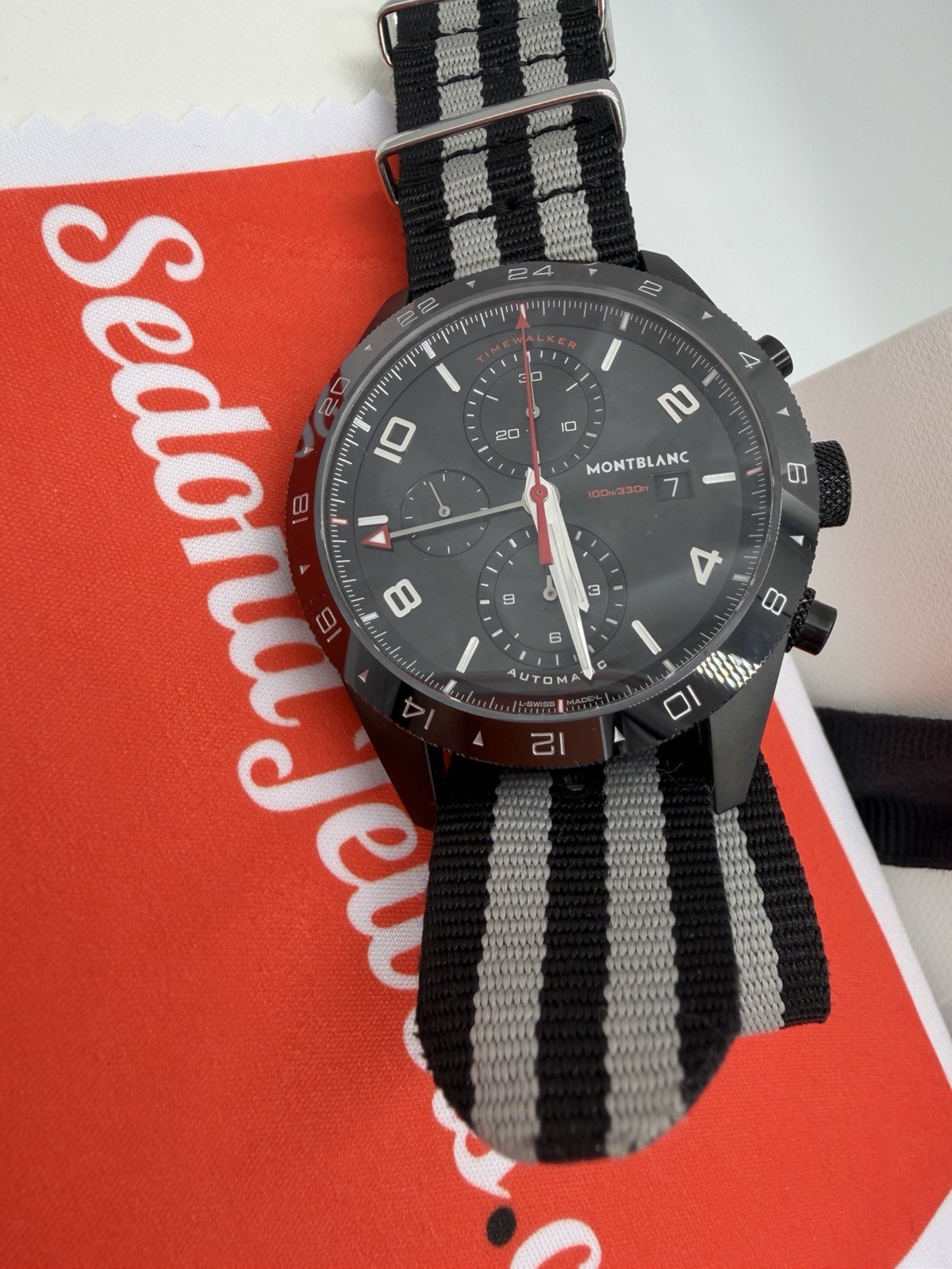 $6500 MSRP – Timewalker Automatic Chrono 43mm 25j Travel Case MB116101
