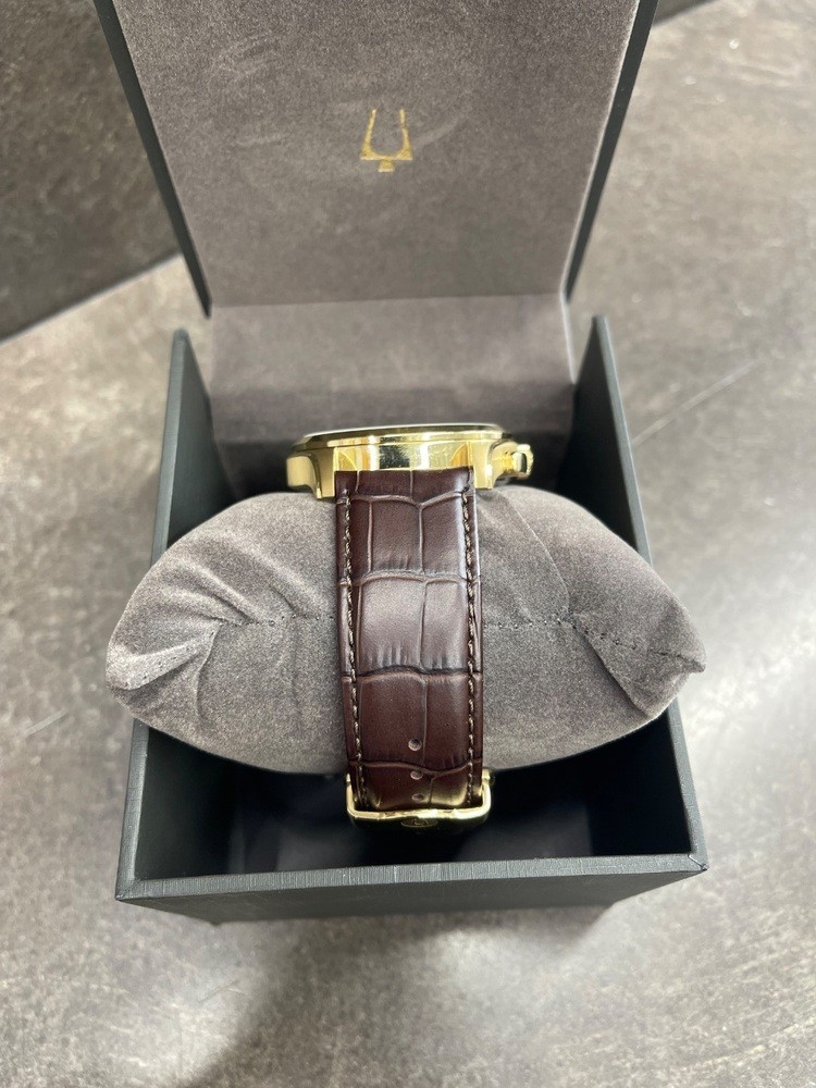 Bulova Men’s Classic Wilton Brown Leather Strap Watch 97B169