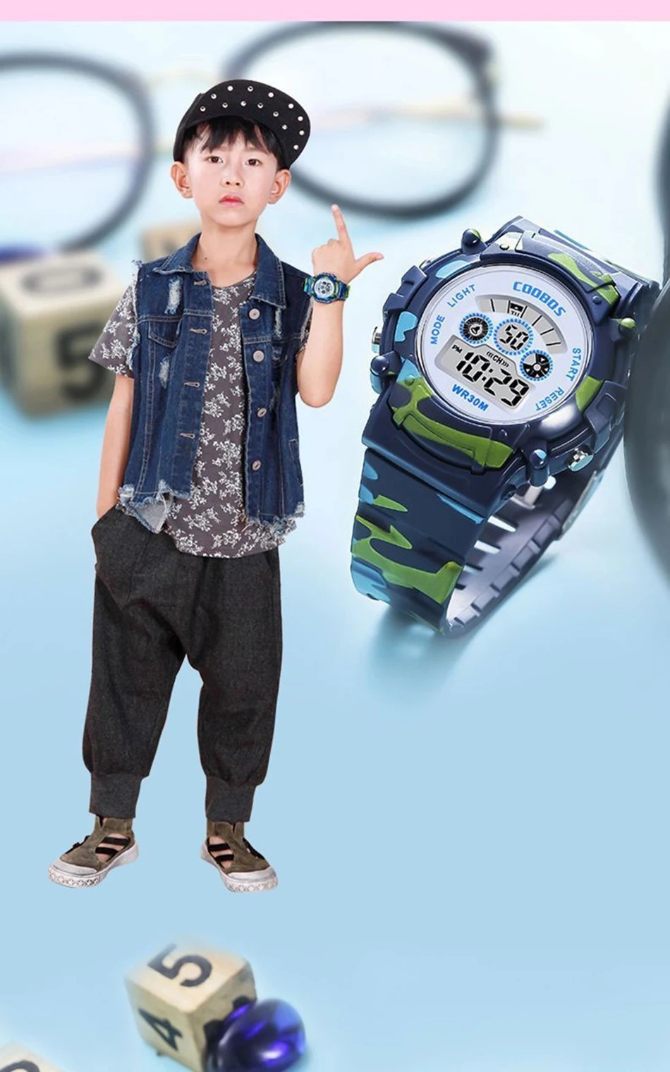 Kids Digital Watches for Boys Girls LED Sports Waterproof Wrist Watches Children
