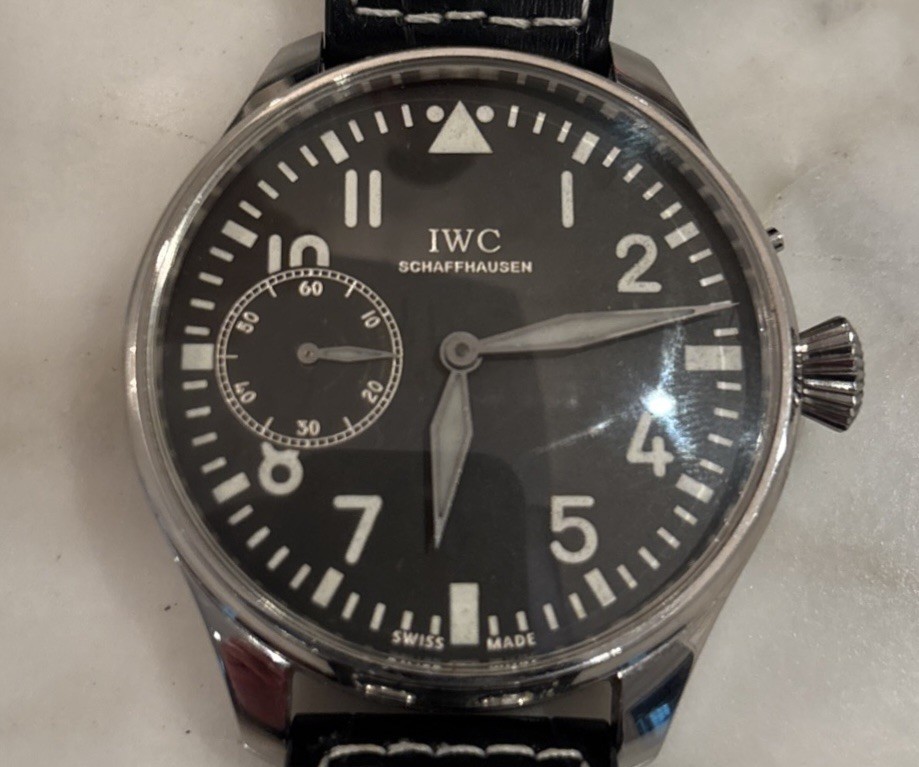 Big Swiss Mens Military Marriage Wristwatch IWC Schaffhausen Steel Pilots WW2