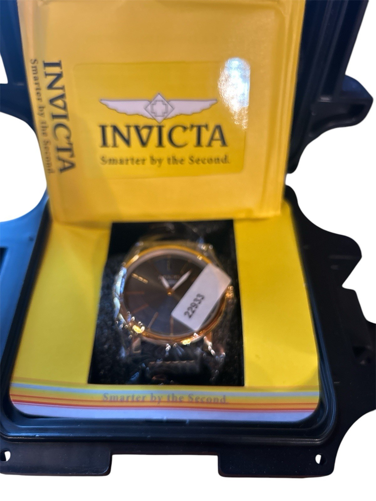 Invicta Men’s 22933 I Force Quartz Stainless Black Dial. Black Leather. New