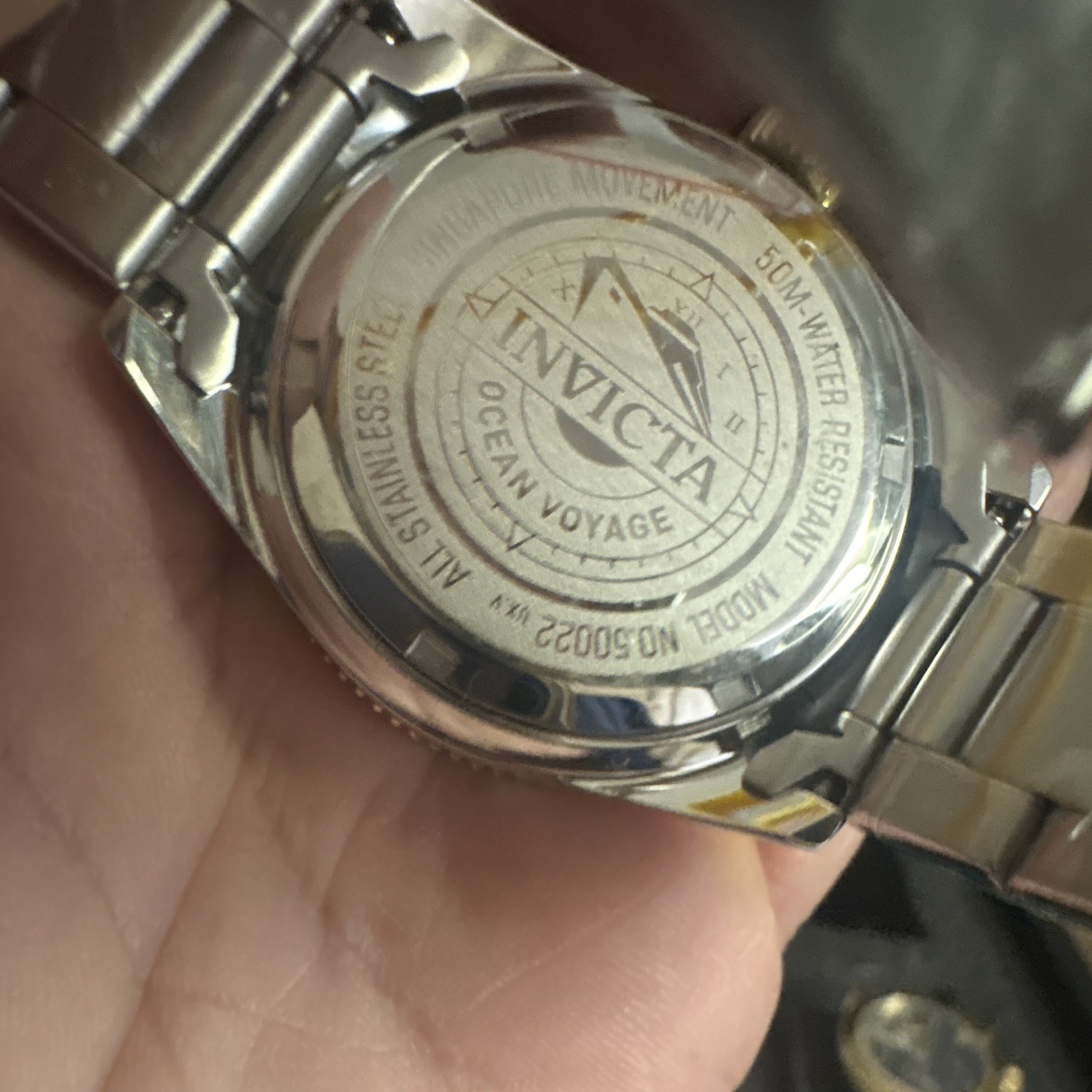 Invicta Ocean Voyage Men’s Quartz Diver 40mm Gold Dial Two-Tone 50m 5 ATM