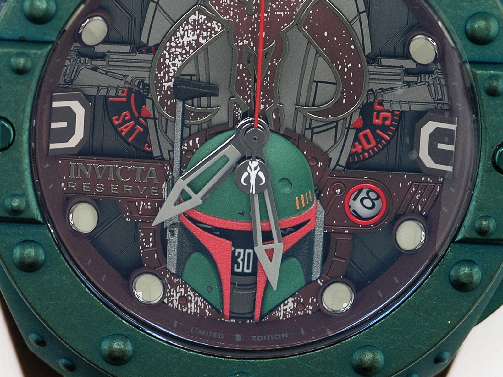 NEW INVICTA 44298 STAR WARS BOBA FETT SWISS CHRONOGRAPH STEEL LIMITED 52MM