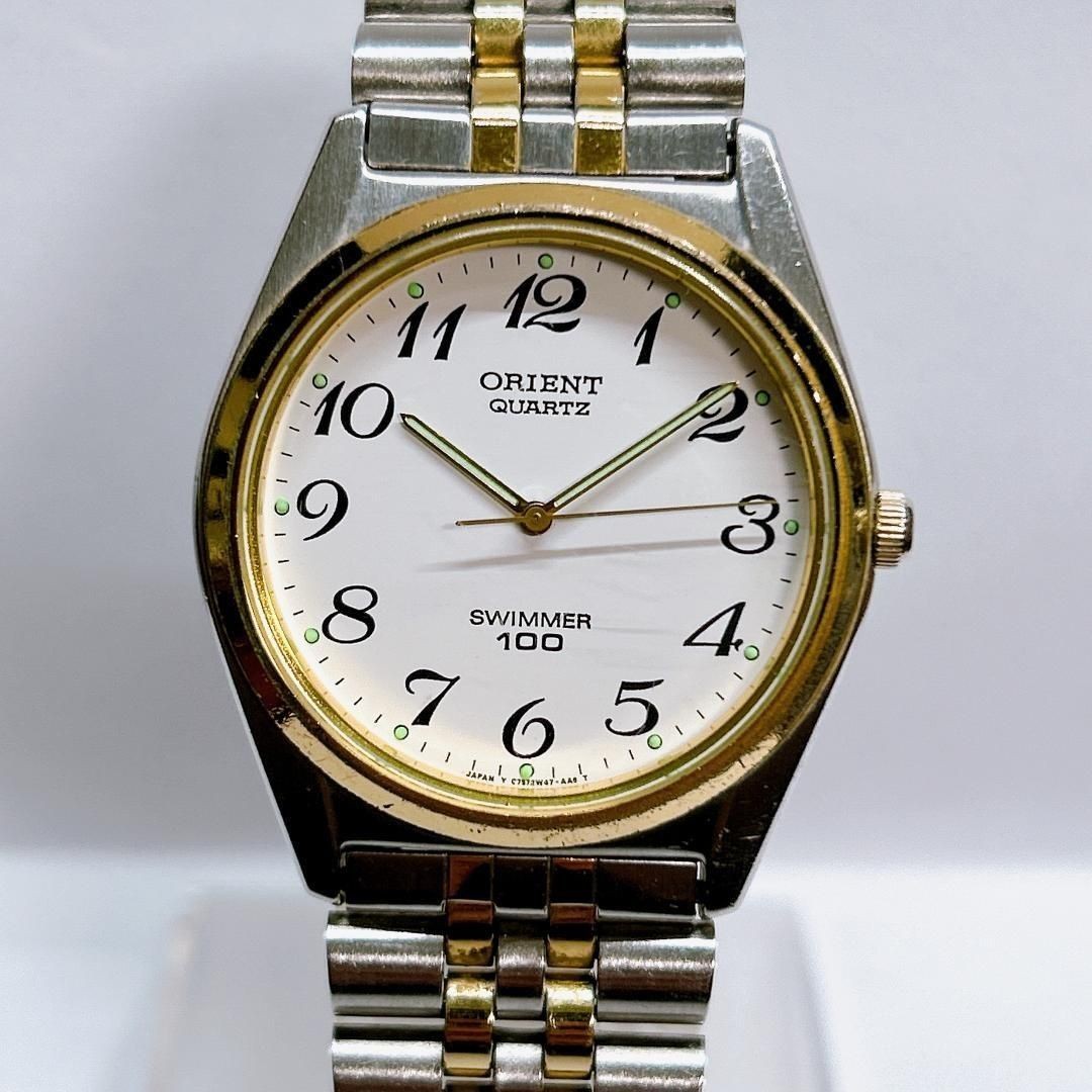 Orient Mens Watch Swimmer 100 White Dial Running Genuine From Japan